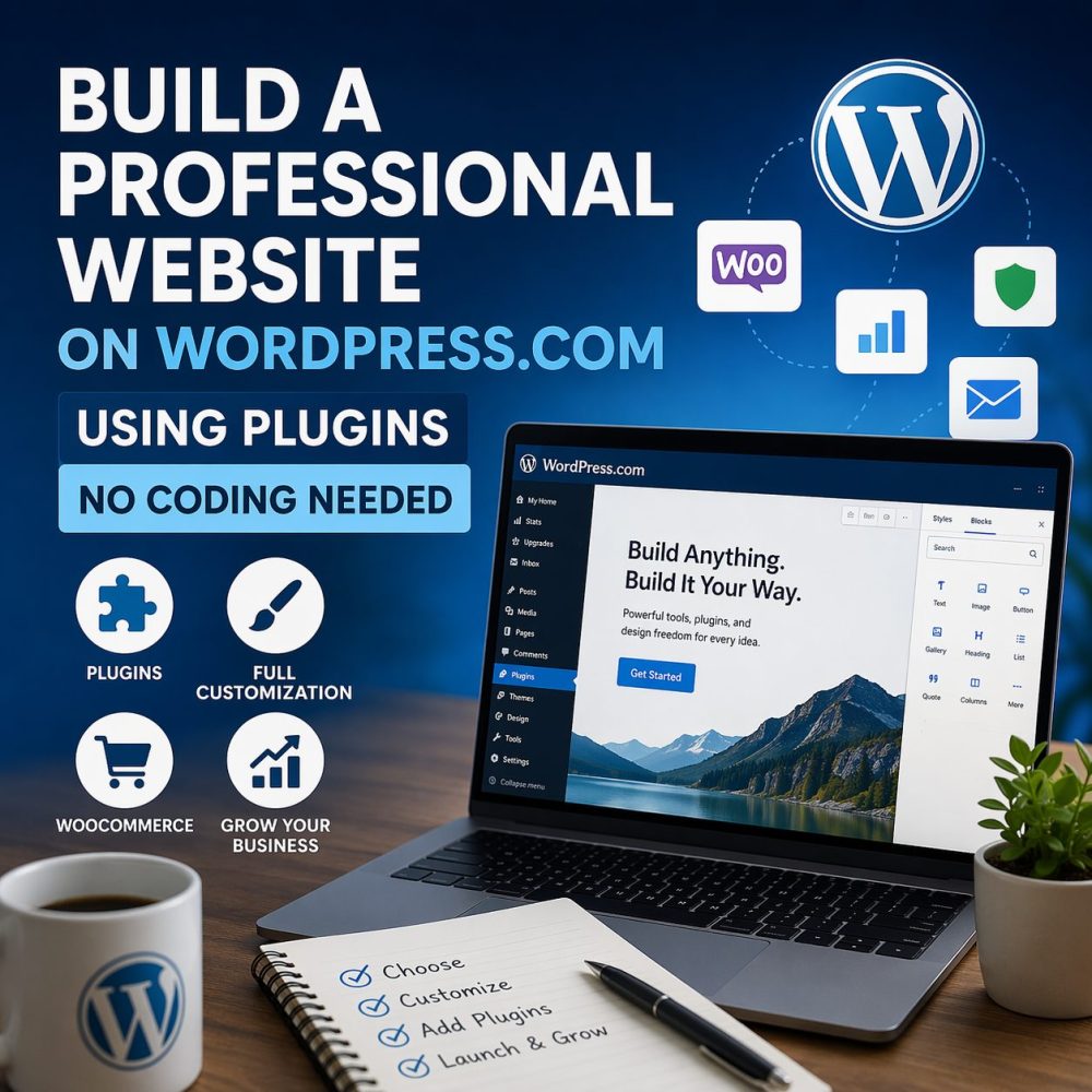 How To Build A Professional Website On Wordpress.com Using Plugins (No Coding Needed)