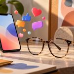 AI-generated editorial illustration for Lenskart launches ‘Score Your Frame’ campaign using Snapscore due to legal restrictions on app naming